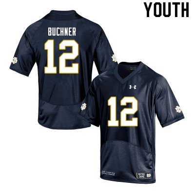 Notre Dame Fighting Irish Youth Tyler Buchner #12 Navy Under Armour Authentic Stitched College NCAA Football Jersey MON4299ZO